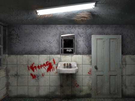 3D rendering of Abandoned buildingの写真素材