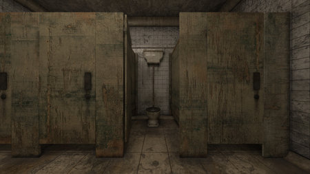 3D rendering of Abandoned buildingの写真素材