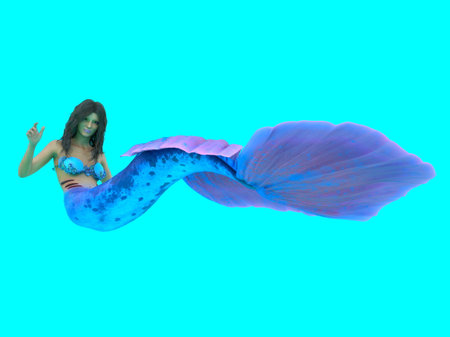 3D rendering of Mermaid Girlsの写真素材