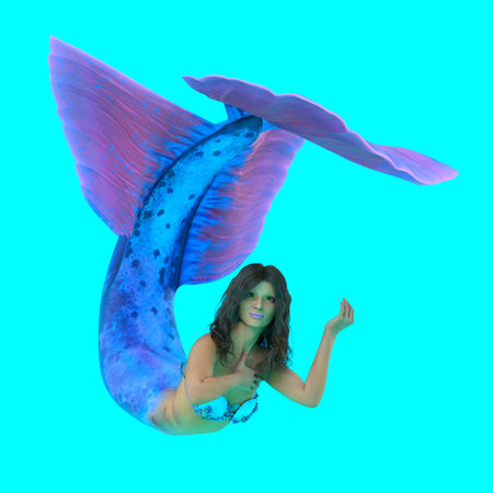 3D rendering of Mermaid Girlsの写真素材