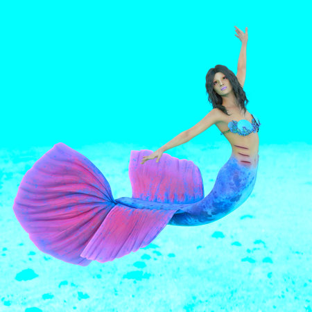 3D rendering of Mermaid Girlsの写真素材