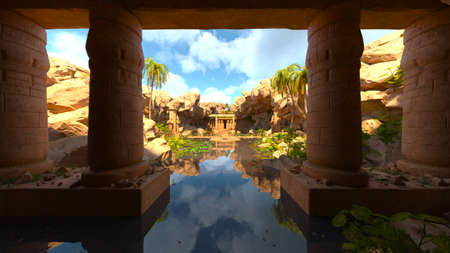 3D rendering of the ancient ruinsの写真素材