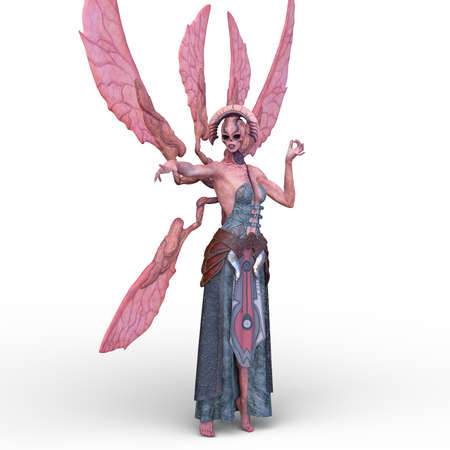 3D rendering of a dark heroineの写真素材
