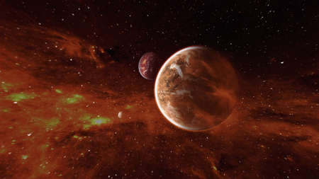 3D rendering of the space planetの写真素材