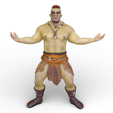 3D rendering of a giant manの写真素材