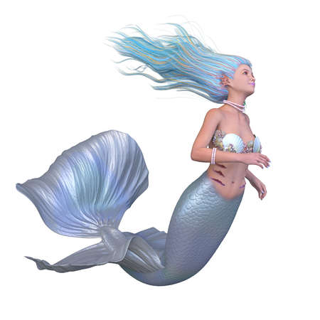 3D rendering of a mermaidの写真素材