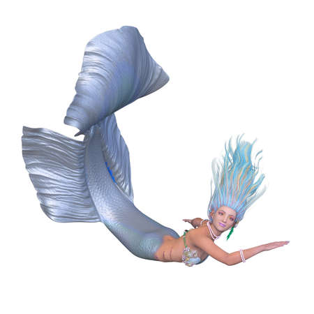 3D rendering of a mermaidの写真素材