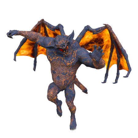 3D rendering of a flying monsterの写真素材