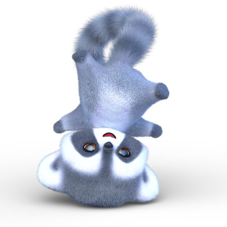 3D rendering of a red pandaの写真素材