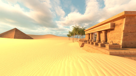 3D rendering of the ancient ruinsの写真素材