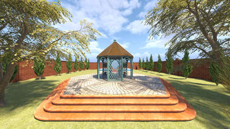 3D rendering of the garden wedding venueの写真素材