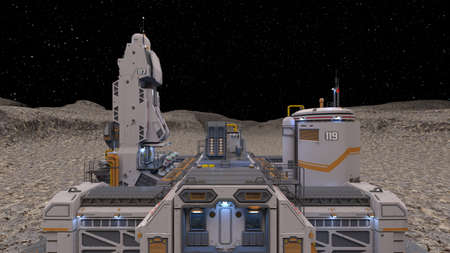 3D rendering of the planetary exploration base