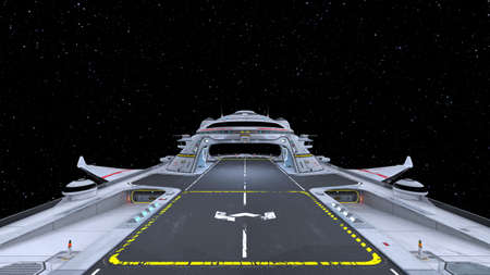 3D rendering of a space ship