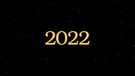 3D rendering of the year 2022 and starry sky