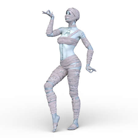 3D rendering of a mummy woman