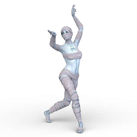 3D rendering of a mummy woman