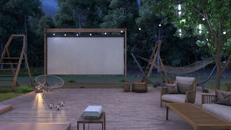 3D rendering of the wood deck
