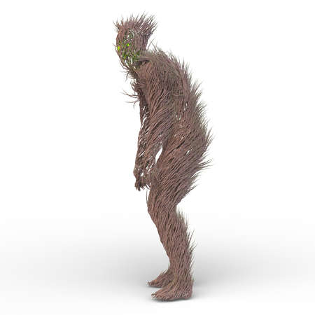 3D rendering of a grass monsterの写真素材