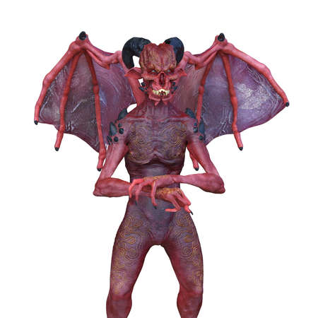 3D rendering of a flying monsterの写真素材