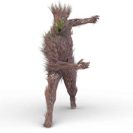 3D rendering of a grass monsterの写真素材