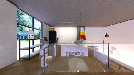 3D rendering of the living room