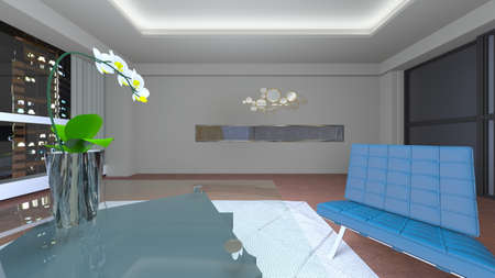 3D rendering of the living room