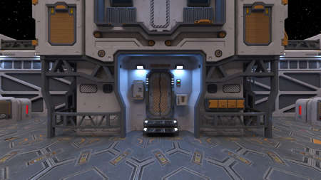 3D rendering of the planetary exploration base
