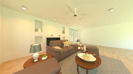 3D rendering of the living room