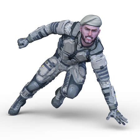 3D rendering of a warriorの写真素材