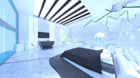 3D rendering of the bedroomの写真素材
