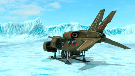 3D rendering of a space ship