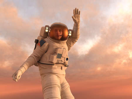 3D rendering of a male astronaut