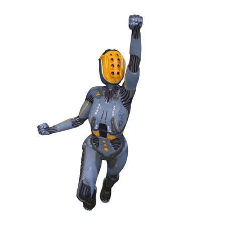3D rendering of a cyber woman