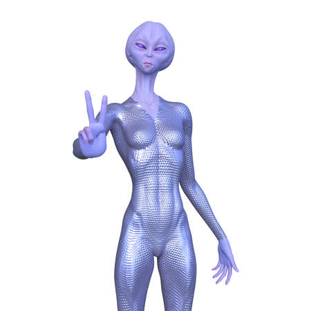 3D rendering of a female alien