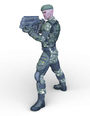 3D rendering of a warriorの写真素材