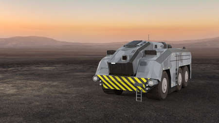 3D rendering of an armoured vehicleの写真素材