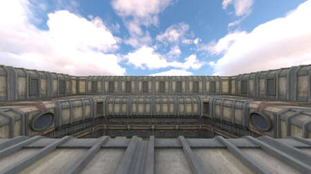 3D rendering of the rooftop space