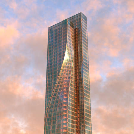 3D rendering of the modern skyscraper