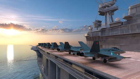 3D rendering of the aircraft carrierの写真素材