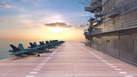 3D rendering of the aircraft carrierの写真素材