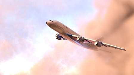 3D rendering of an airplaneの写真素材