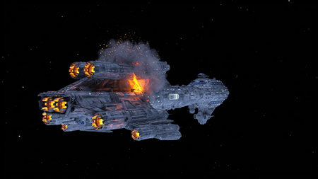 3D rendering of a space ship