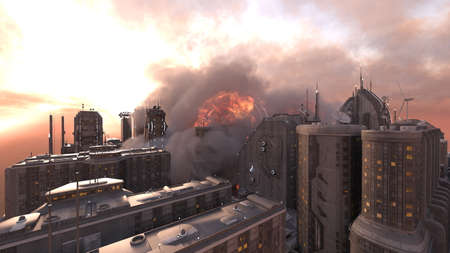 3D rendering of the future city scenery