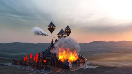 3D rendering of the planetary exploration base