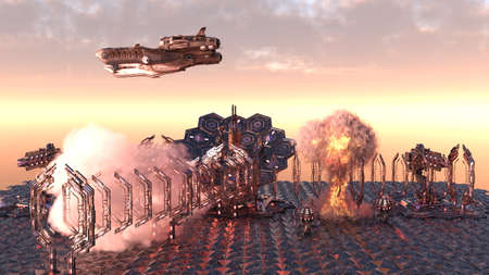 3D rendering of the future city scenery