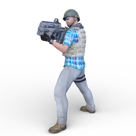 3D rendering of a warriorの写真素材