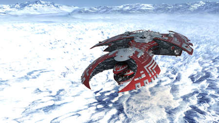 3D rendering of a space ship