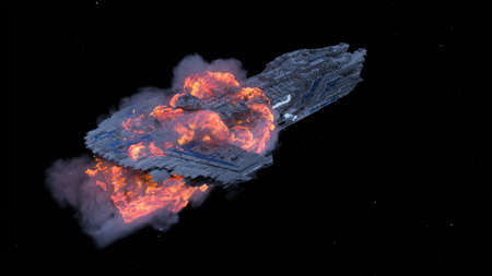 3D rendering of a space ship