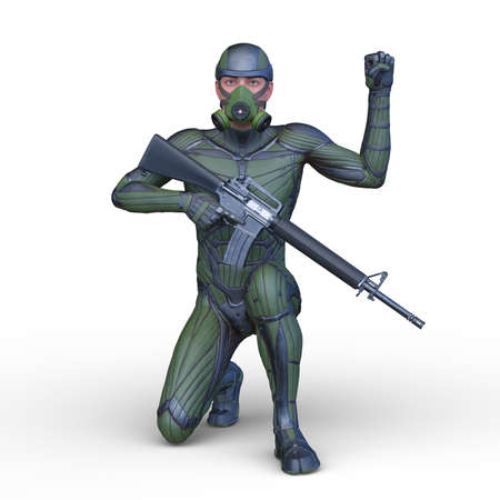 3D rendering of a cyber man