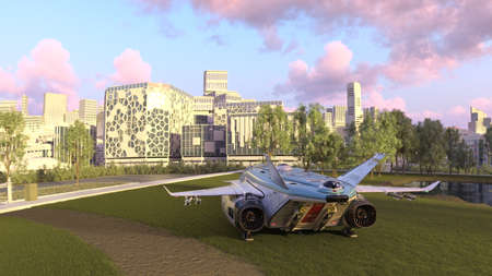 3D rendering of a small airplane